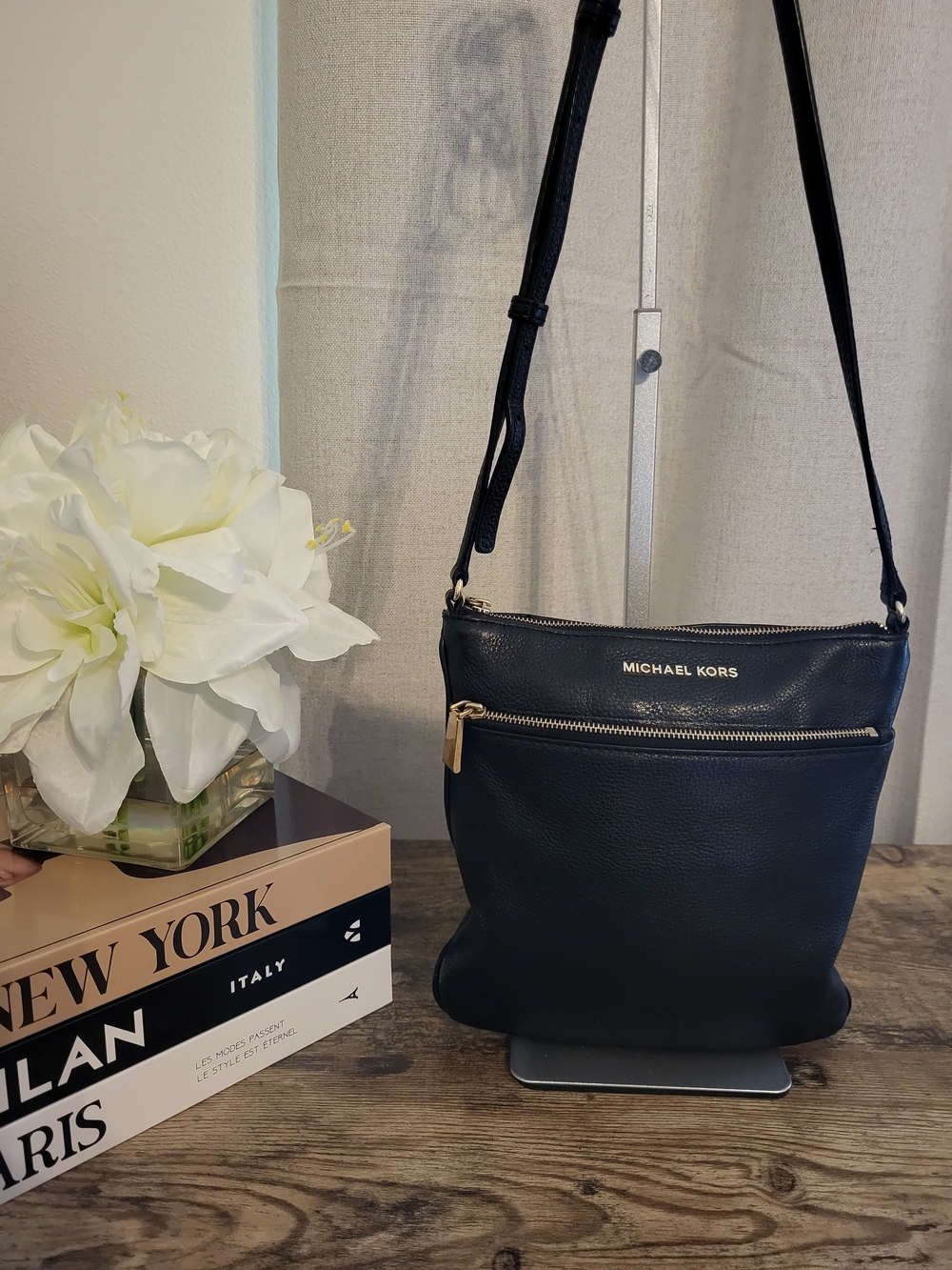Michael Kors Black Leather Crossbody Bag